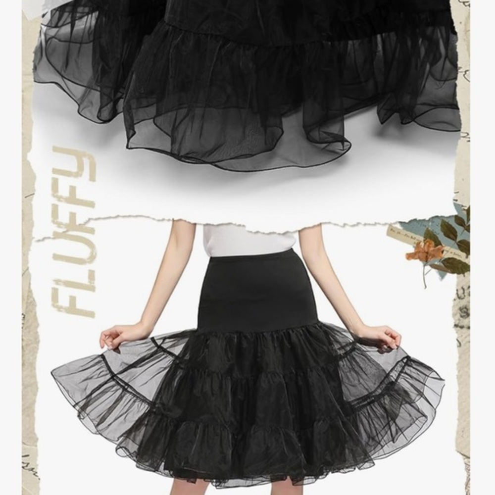 50s Inspired Petticoat Women’s Vintage Tutu Underskirt Retro Crinoline